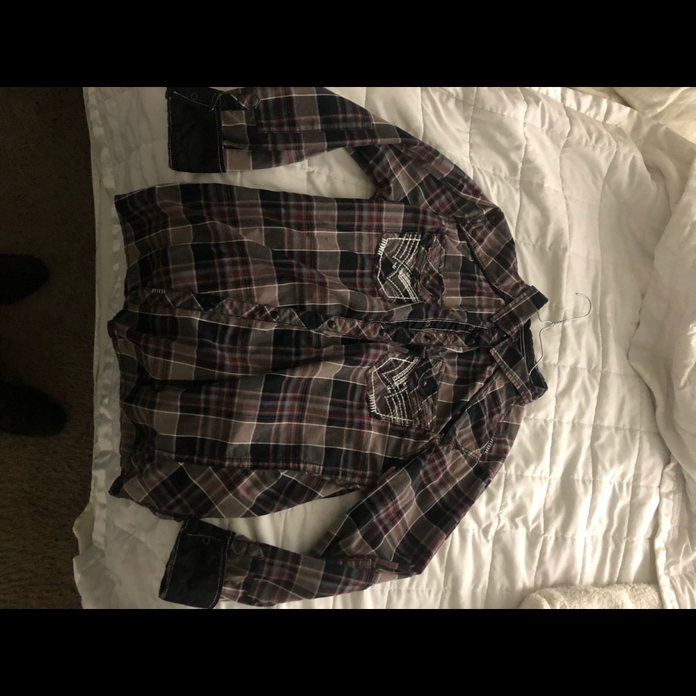 Buckle black long sleeve shirt